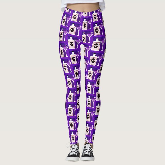 PopArt Halloween Cocktail  Leggings (Front)