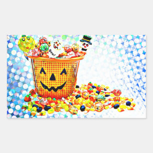 PopArt Halloween Treats Rectangular Sticker