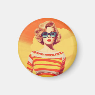 Popart magnet, Retro inspired badge, Magnet
