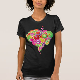 PopArt Pink and Green Hearts T-Shirt