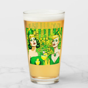 PopArt St Paddy's Pin-up Girls Glass