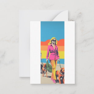 Popart style gift, beach dog walk card