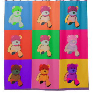 Popart Teddy Andy Shower Curtain