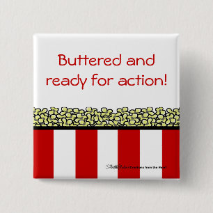 Popcorn 15 Cm Square Badge