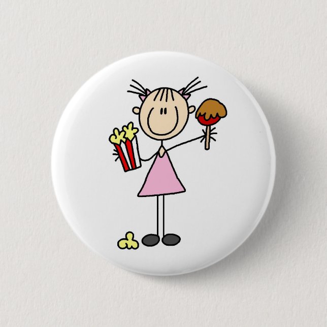 Popcorn And Caramel Apple At The Fair Button (Front)