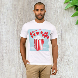 Popcorn and Hearts Movie Date Night T-Shirt