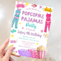 Popcorn and Pyjamas Party Invitation