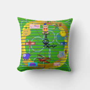 Popcorn Anime Chef Ducky Kazoo and Cartoon Friends Cushion