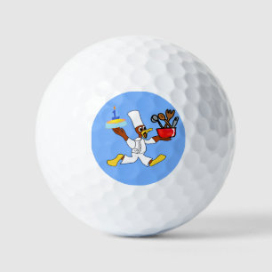 Popcorn Anime Chef Ducky Kazoo Blue Cartoon  Golf Balls