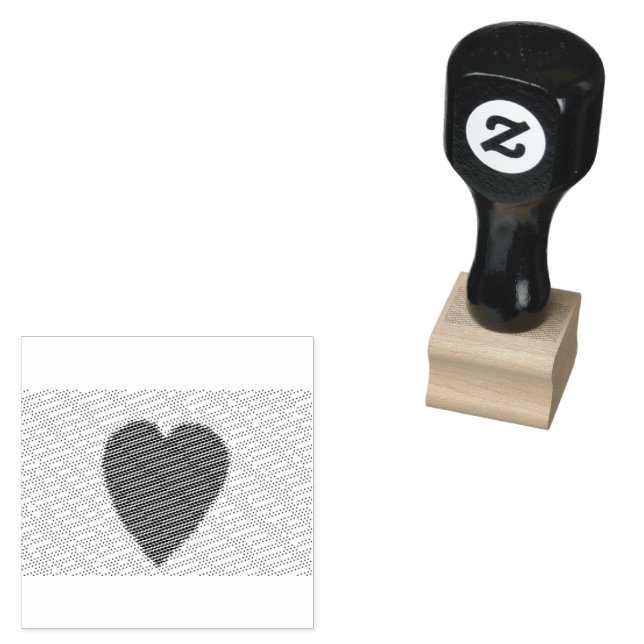 Popcorn Anime Heart Rubber Stamp (Stamped)