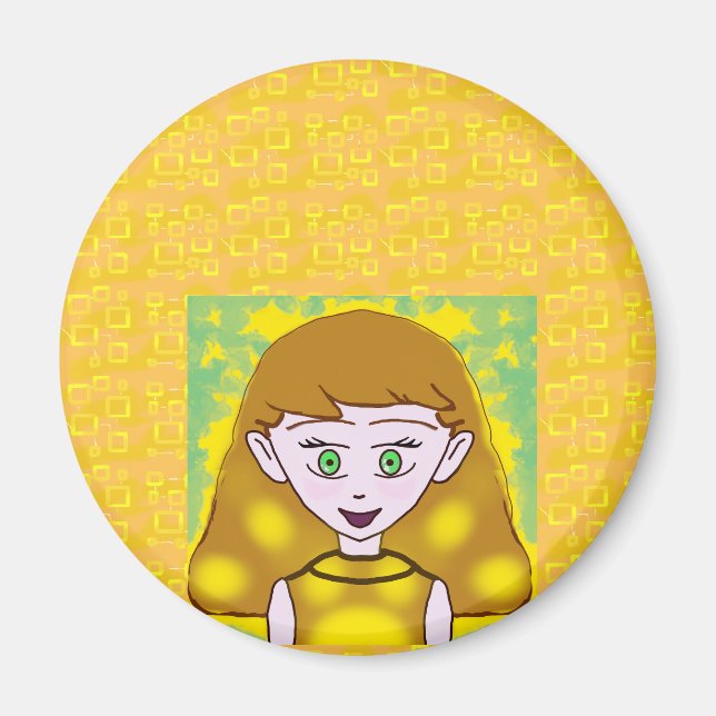 Popcorn Anime Magnetic Personality Magnet (Front)