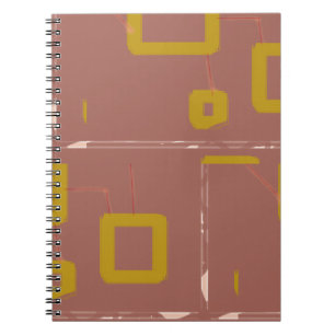 Popcorn Anime Stoneage Circuit Brown Geometric Notebook