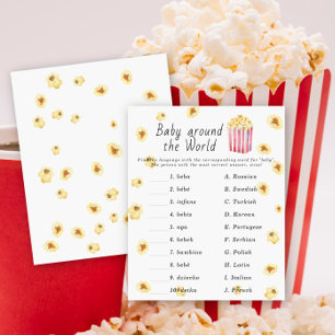 Popcorn baby shower - Baby around the world game
