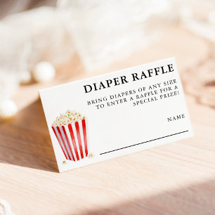 Popcorn Baby Shower Diaper Raffle Enclosure Card