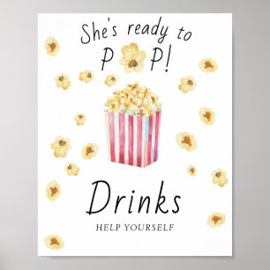Popcorn baby shower - DRINKS  Poster