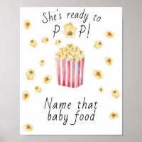 Popcorn baby shower - Name that baby food