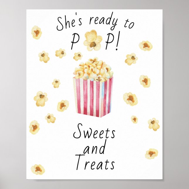 Popcorn baby shower - Sweets and Treats Poster (Front)