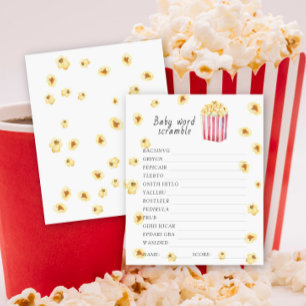 Popcorn baby shower Word scramble game