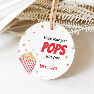 Popcorn Back to School Round Favour Tags