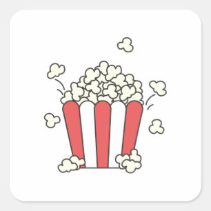 Popcorn Bag Of Popcorn Cinema Fast Food Tasty Food Square Sticker