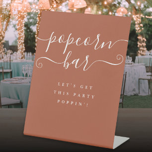 Popcorn Bar Get This Party Poppin Terracotta Pedestal Sign