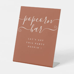 Popcorn Bar Get This Party Poppin Terracotta  Pedestal Sign