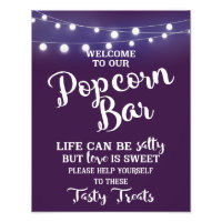 POPCORN BAR party or wedding sign