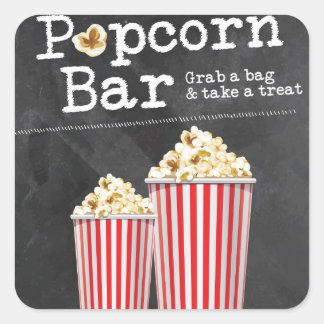 Popcorn Bar Stickers