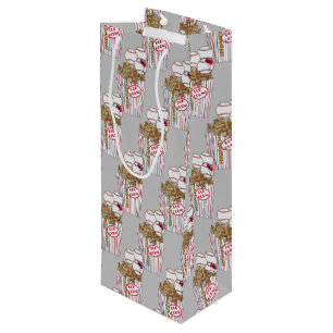 Popcorn BB Cookie Bouquet-Grey Baseball-WINE BAG