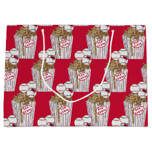Popcorn BB Cookie Bouquet-Red Baseball-GIFT BAG,L Large Gift Bag