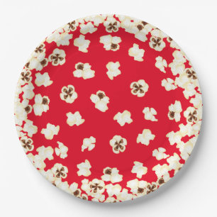Popcorn Birthday Party Movie Theatre Paper Plate