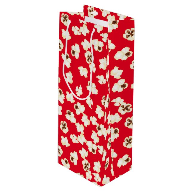 Popcorn Birthday Party Movie Theatre Wine Gift Bag (Front Angled)