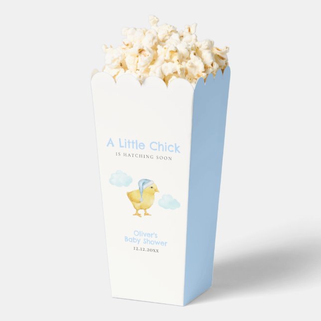 Popcorn Blue Sky Cloud Little Chicken Baby Shower  Favour Box (Popped)