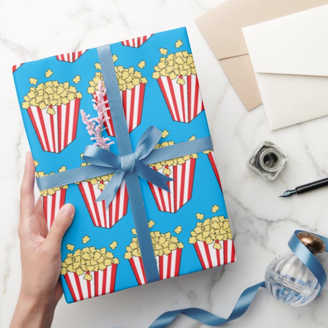 Popcorn Buckets Fun Movie Lover Wrapping Paper (Gifting)