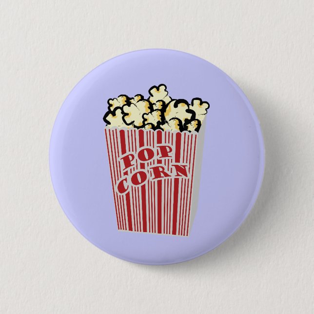 Popcorn Button! 6 Cm Round Badge (Front)