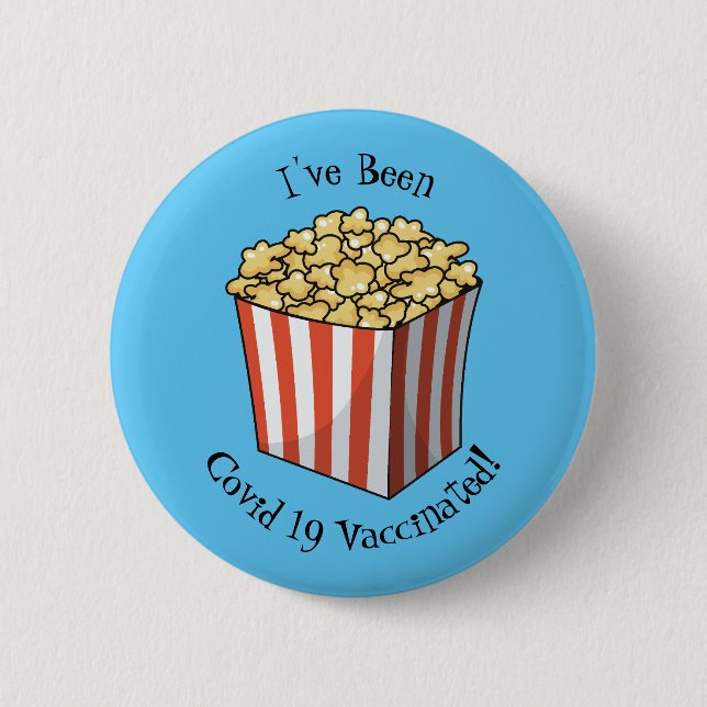 Popcorn cartoon illustration 6 cm round badge (Front)