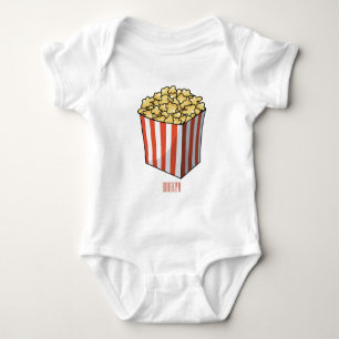 Popcorn cartoon illustration  baby bodysuit
