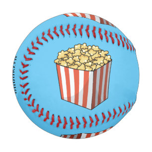 Popcorn cartoon illustration baseball