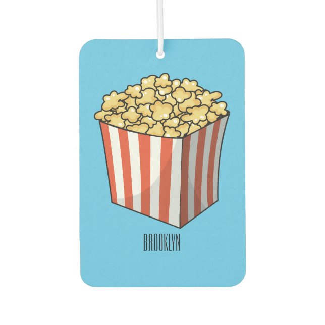 Popcorn cartoon illustration  car air freshener (Front)