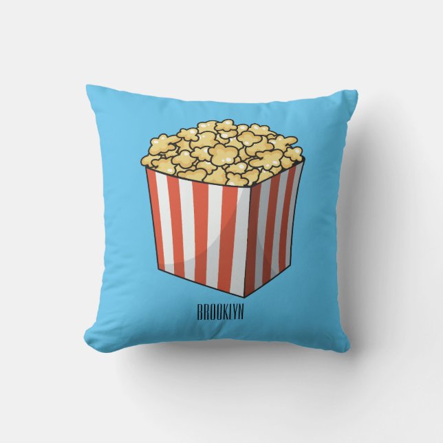 Popcorn cartoon illustration  cushion (Front)