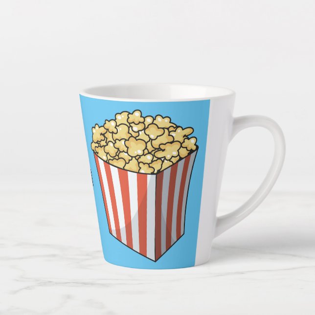Popcorn cartoon illustration  latte mug (Right)