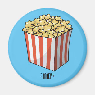 Popcorn cartoon illustration  magnet