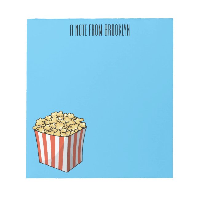 Popcorn cartoon illustration  notepad (Front)
