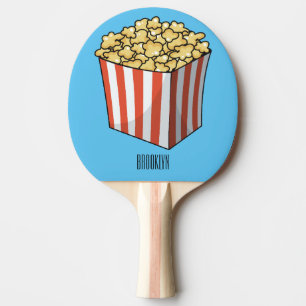 Popcorn cartoon illustration ping pong paddle
