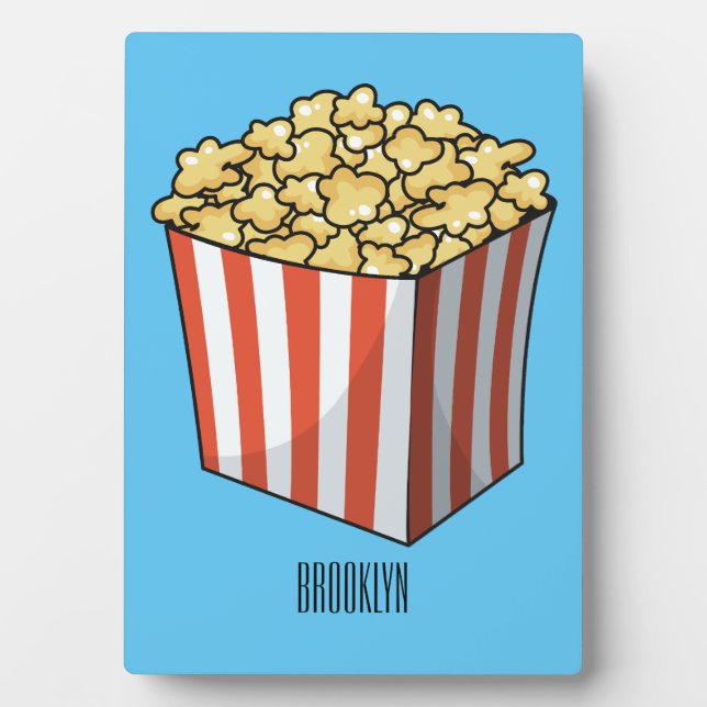 Popcorn cartoon illustration  plaque (Front)