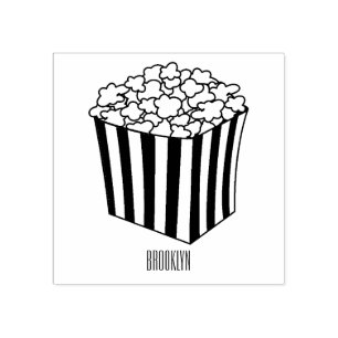 Popcorn cartoon illustration rubber stamp
