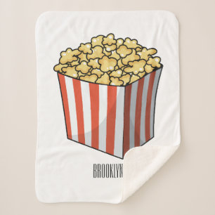 Popcorn cartoon illustration sherpa blanket