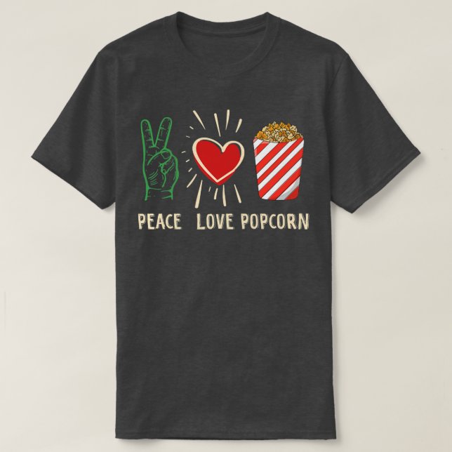 Popcorn Cinema Movie Night Television Theatre Love T-Shirt (Design Front)