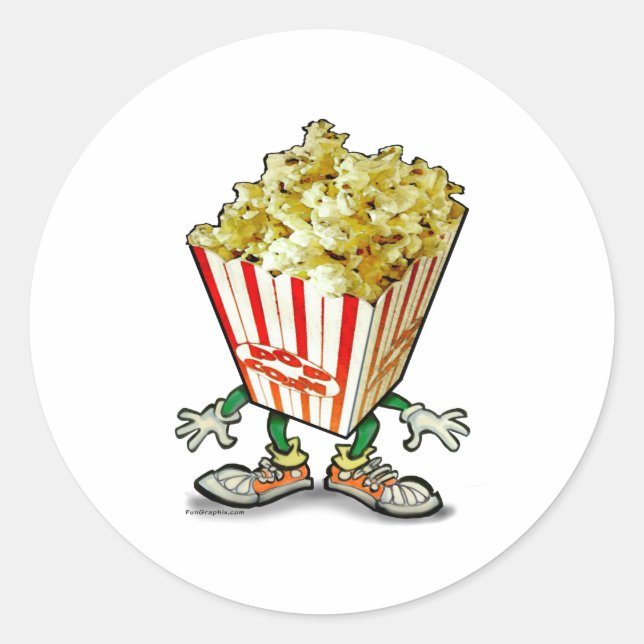 Popcorn Classic Round Sticker (Front)