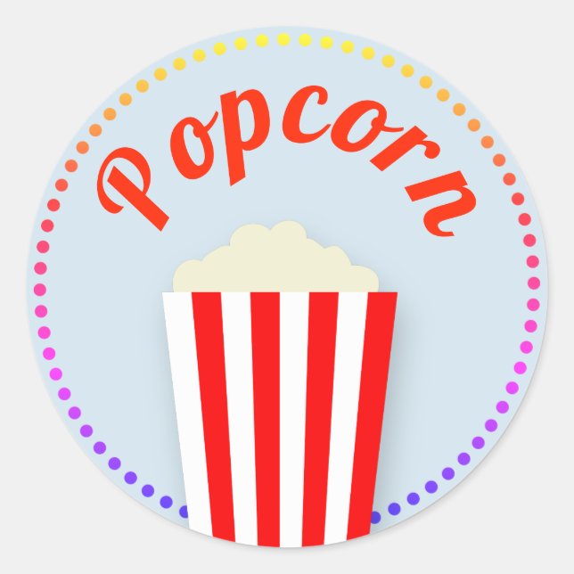 Popcorn Classic Round Sticker (Front)